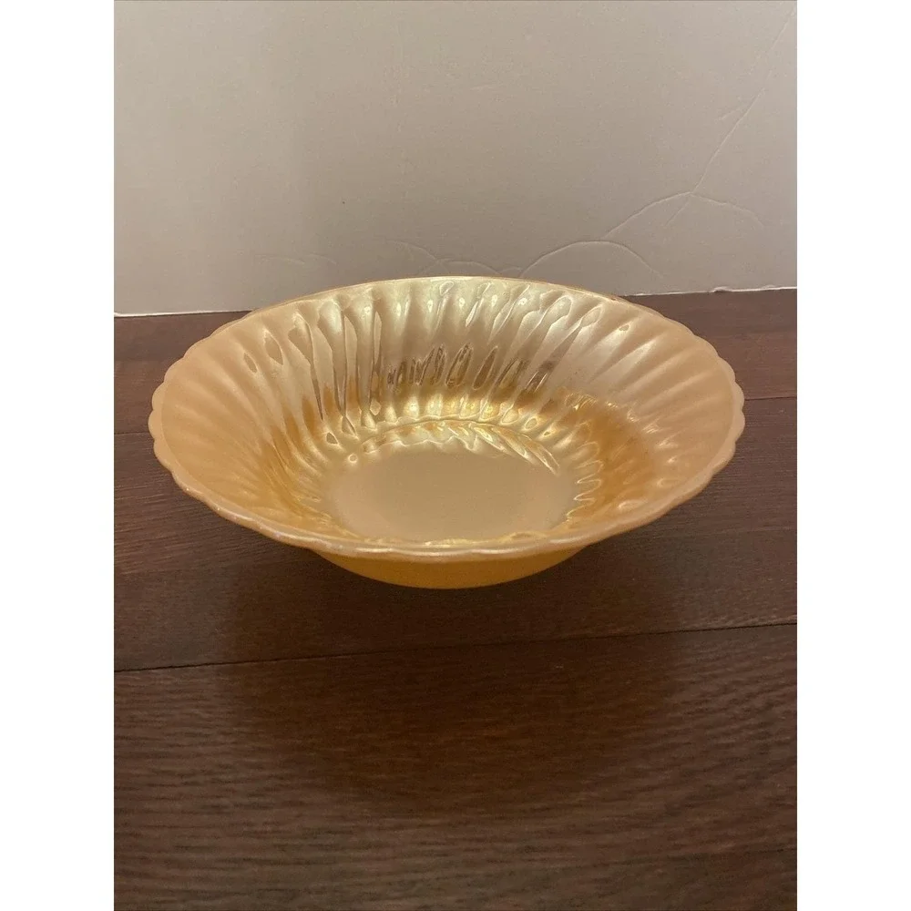 Vintage‎ Anchor Hocking Oven Ware Peach Luster Swirl Serving Bowl 8.5